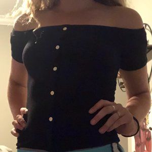 Say What? Cold Shoulder Top